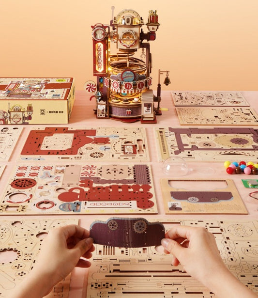 3d Puzzle Handmade Diy Assembly Model Chocolate Factory Building Blocks